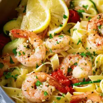 Shrimp Pasta with Lemon Garlic Sauce