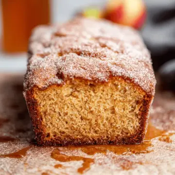 Apple Cider Donut Loaf Cake with a Cinnamon Sugar Coating