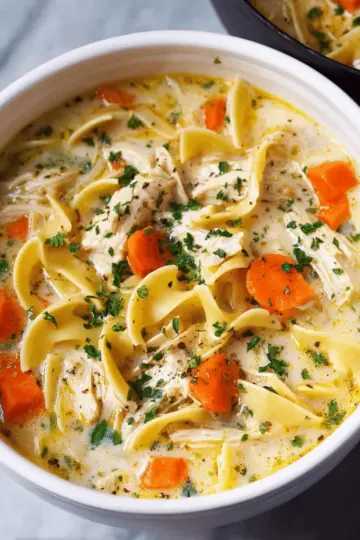 Easy Creamy Chicken Noodle Soup