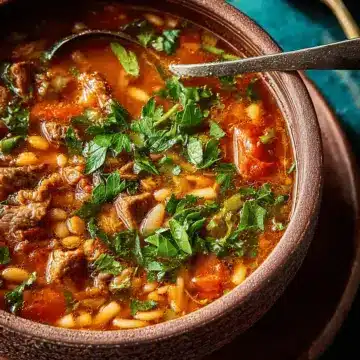 Harira (Moroccan Tomato, Lentil & Beef Soup)