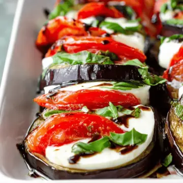 Roasted Eggplant Caprese Salad Recipe