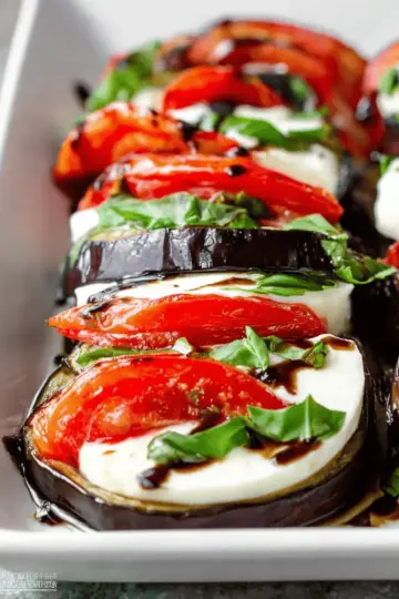 Roasted Eggplant Caprese Salad Recipe