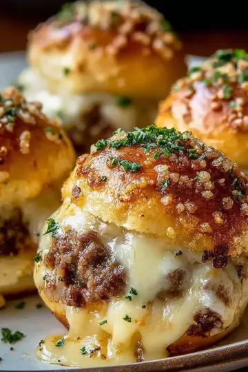 Garlic Parmesan Cheeseburger Bombs