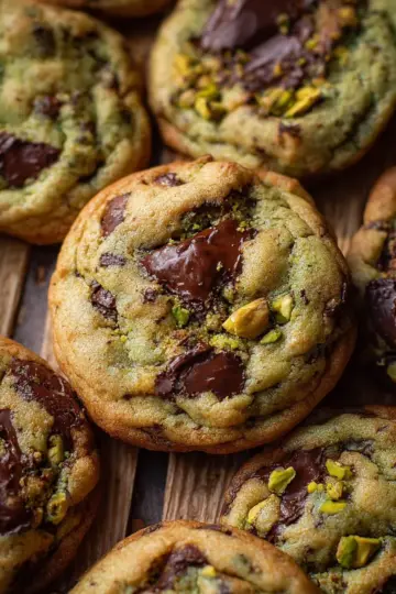 Pistachio Cream Chocolate Chip Cookies