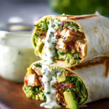 Avocado Ranch Chicken Burrito Wraps