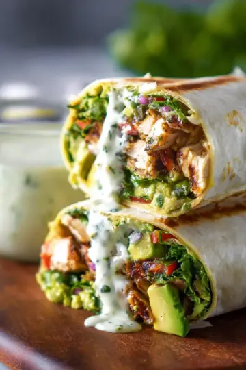 Avocado Ranch Chicken Burrito Wraps