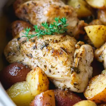 Slow Cooker Garlic Butter Chicken and Potatoes