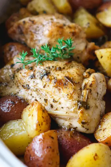 Slow Cooker Garlic Butter Chicken and Potatoes