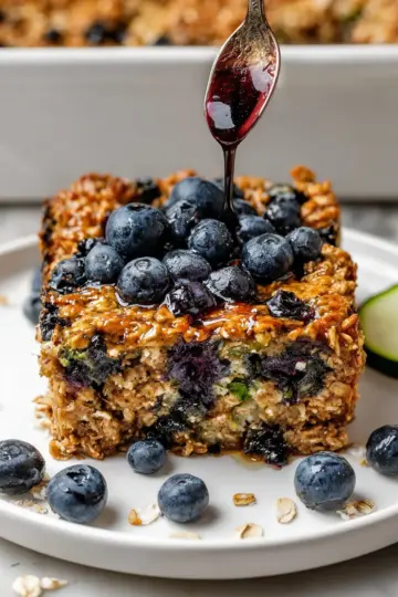 Zucchini Blueberry Baked Oatmeal