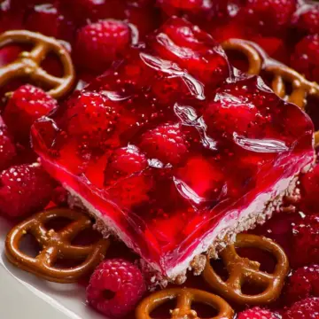 Raspberry Pretzel Jello
