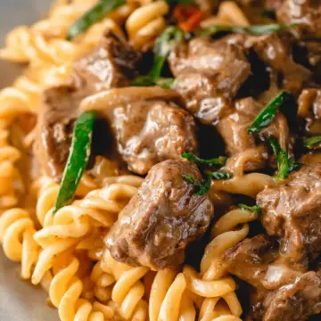 Beef Tips and Noodles
