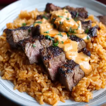 Red Rice with Steak and Queso