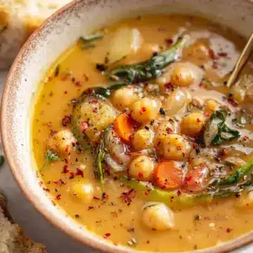 Vegan Garlic Chickpea Soup