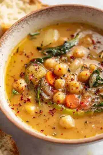 Vegan Garlic Chickpea Soup