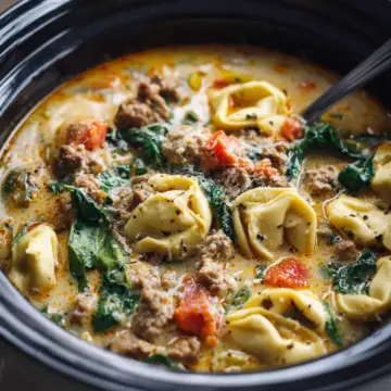 Crockpot Sausage Tortellini Soup