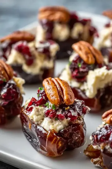Cranberry Pecan Cream Cheese Stuffed Dates Recipe
