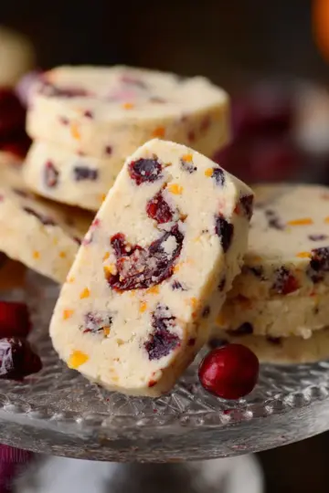Cranberry Orange Shortbread Cookies