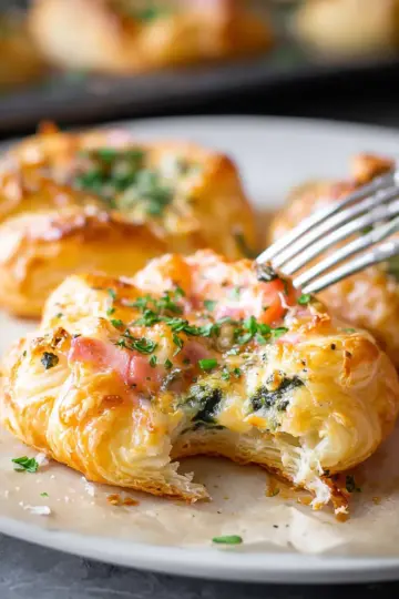 Ham and Cheese Spinach Puffs