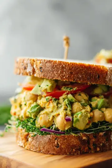 Smashed Chickpea Avocado Salad Sandwiches
