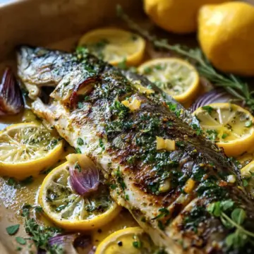 Mediterranean Herb and Lemon Baked Branzino