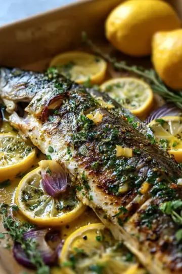 Mediterranean Herb and Lemon Baked Branzino