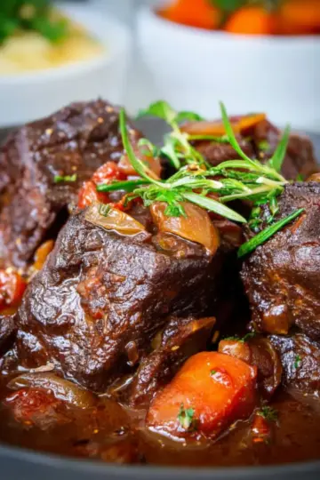 French Braised Short Ribs in a Red Wine Sauce