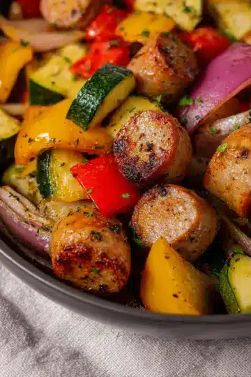 Air Fryer Sausage and Vegetables