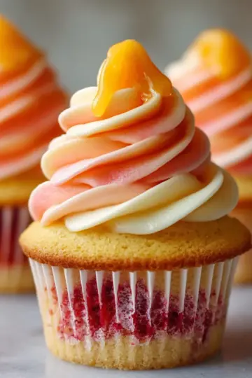 Mango Strawberry Sunset Cupcakes Recipe