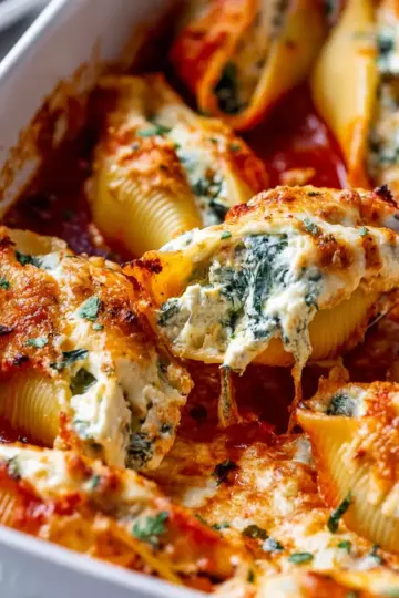 Spinach ricotta stuffed shells