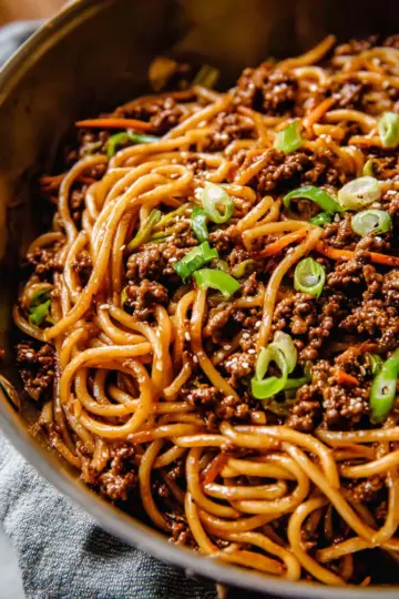 Mongolian Ground Beef Noodles