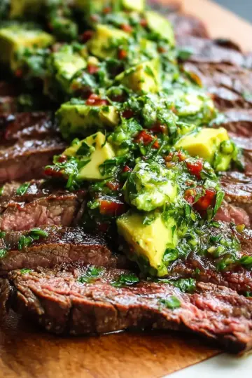 Skirt Steak with Avocado Chimichurri