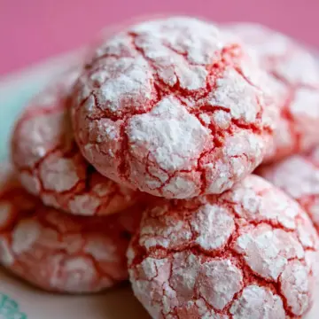 Strawberry Crinkle Cookies