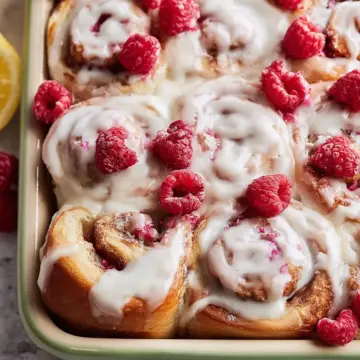 Lemon Raspberry Cinnamon Rolls
