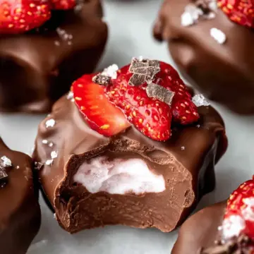 Chocolate Strawberry Frozen Yogurt Bites – Easy