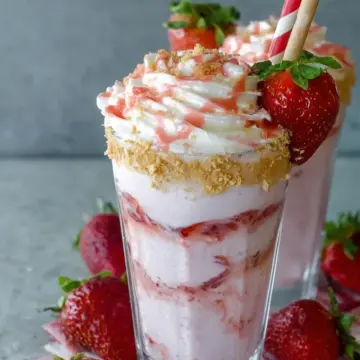 Strawberry Cheesecake Milkshakes